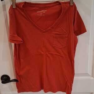 Universal Thread V Neck Red Cotton Pocket Tee Size XS